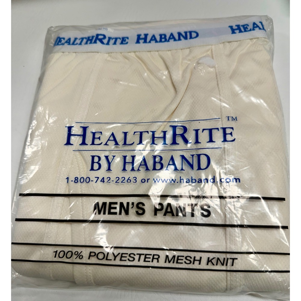 HealthRite Haband Mesh Knit Pants Sz 42-44 Cream Vintage Long John Outdoor New